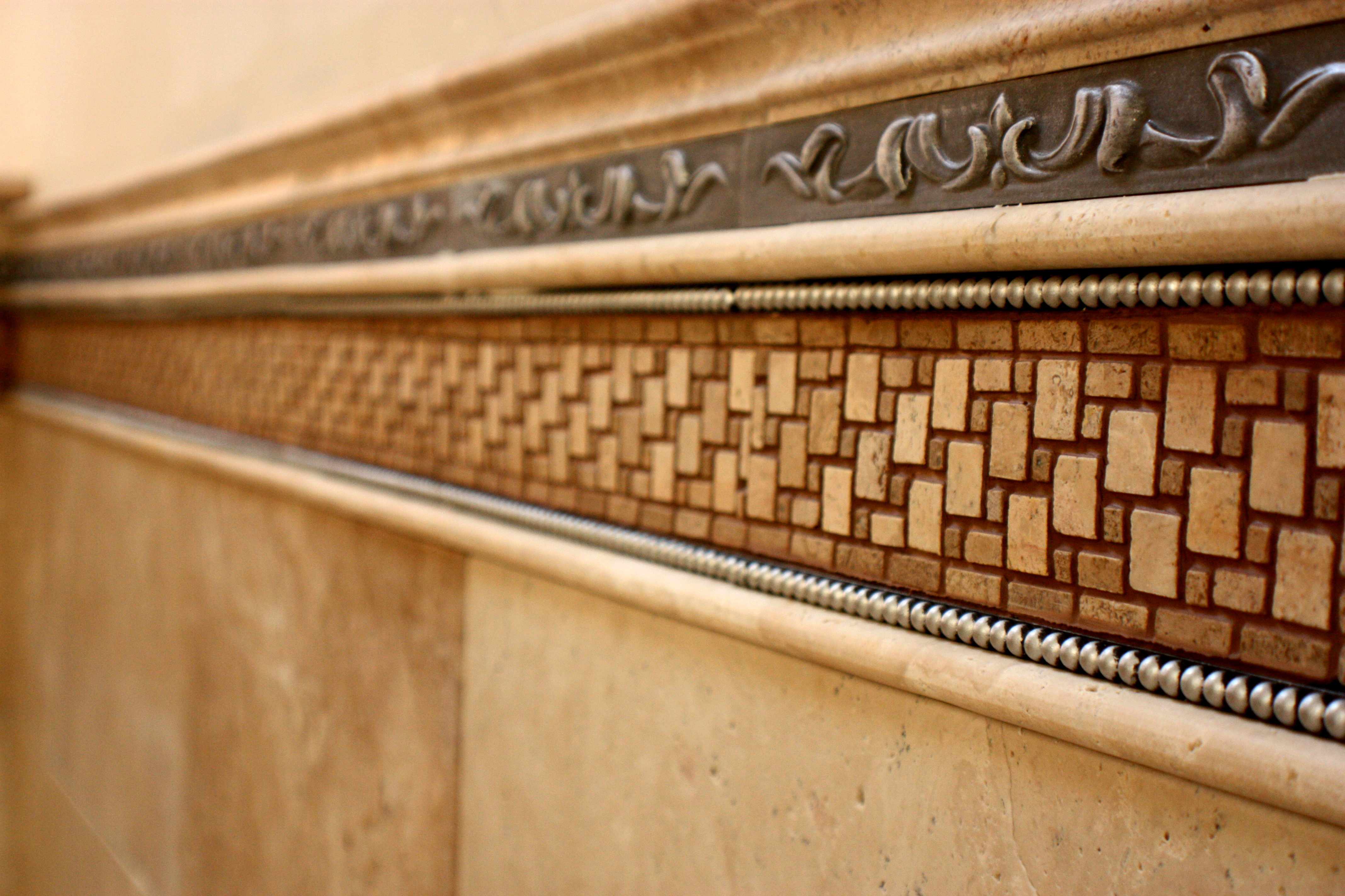 Travertine Tile Listello - JW Construction & Design Studio Services