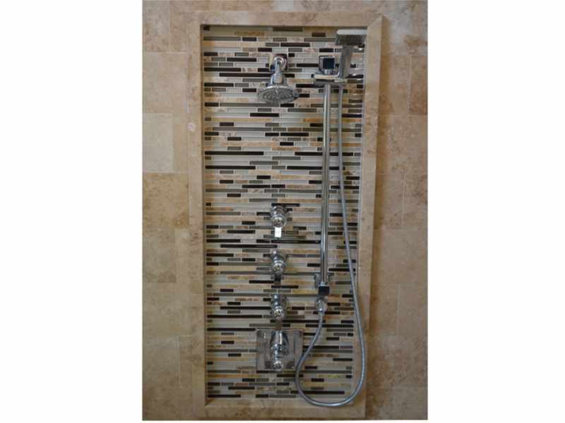 Water Feature Wall in a Naperville, IL Shower - JW Construction & Design Studio Services