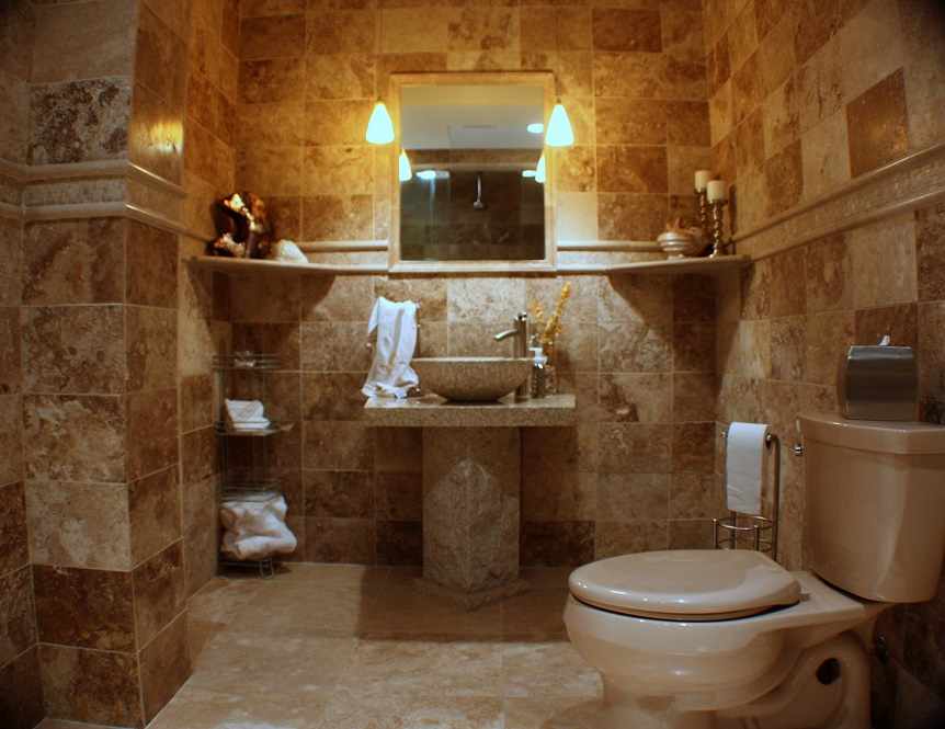 Travertine Bathroom, Chicago Area - JW Construction & Design Studio Services